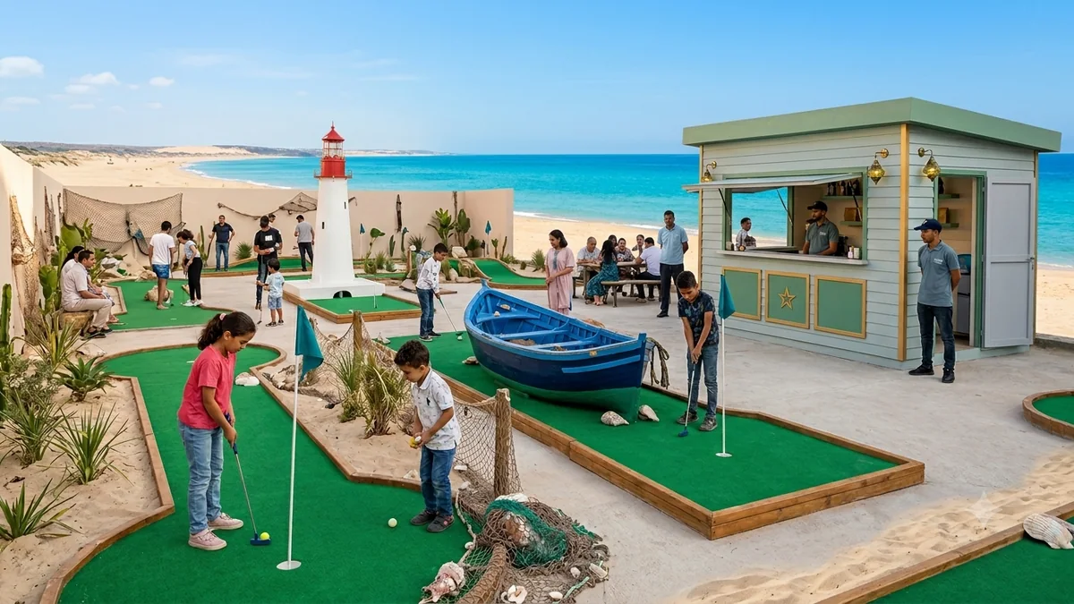 Simulation conceptuelle Atlantique Golf inspirée de la côte marocaine