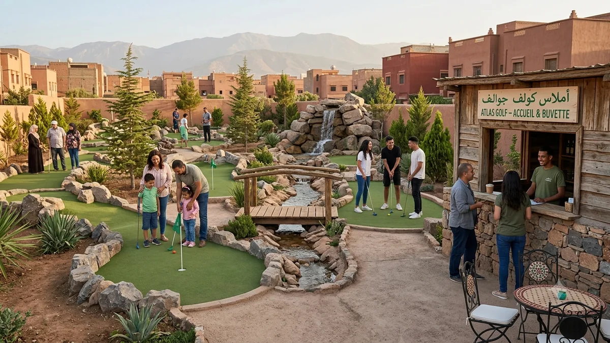 Simulation conceptuelle Atlas Golf inspirée des montagnes marocaines