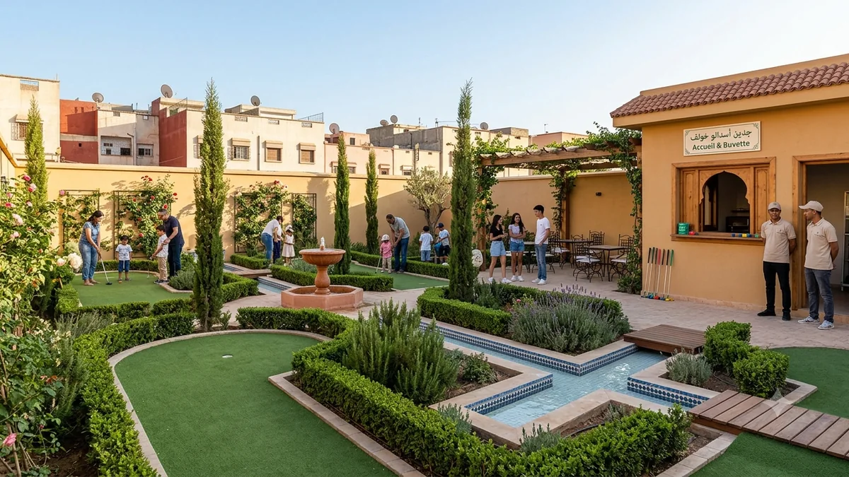 Simulation conceptuelle Jardin Andalou Golf inspirée des jardins hispano-mauresques